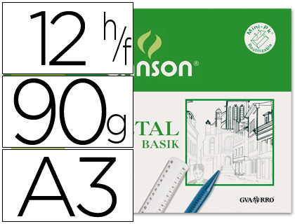 12h papel Guarro A3 90-95g/m² vegetal